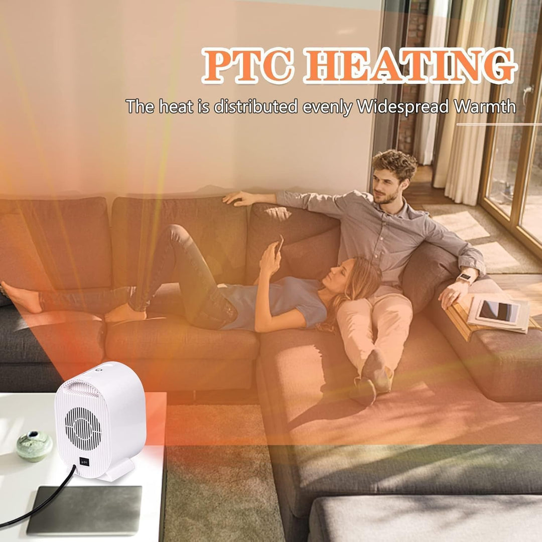 Heizlüfter Energiesparend 220V 1200W Klein Heizlüfter 2 Modi Elektroheizung mit Überhitzungsschutz F