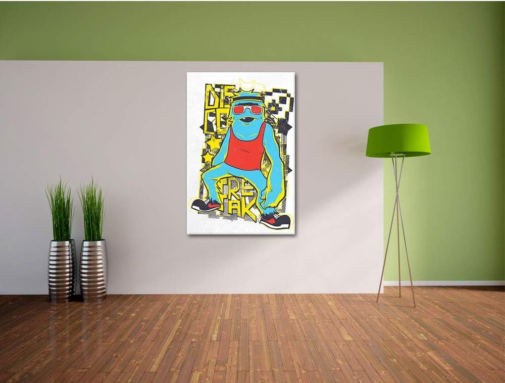 Disco Freak white Leinwandbild Bild auf Leinwand, XXL riesige Bilder fertig gerahmt mit Keilrahmen,