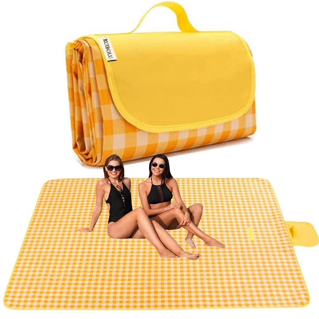 Extra grosse Picknickdecke, Stranddecke, 203.2x203.2 cm, Picknickmatte, wasserdicht, sanddicht, falt
