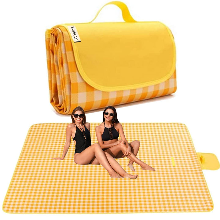 Extra grosse Picknickdecke, Stranddecke, 203.2x203.2 cm, Picknickmatte, wasserdicht, sanddicht, falt