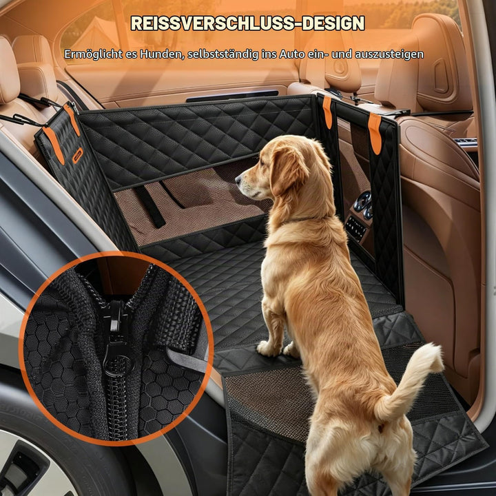Nobleza Hundeautositz L72 x B58 x H55cm Schwarz | Rücksitzverlängerung Verstärkt für Mittlere Hunde