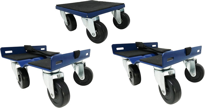 Shepherd Hardware 9298 9298E Snow-Mobile Dolly, Blue, 7-1/8 Inch x 7-3/4 Inch, Set of 3 Pieces