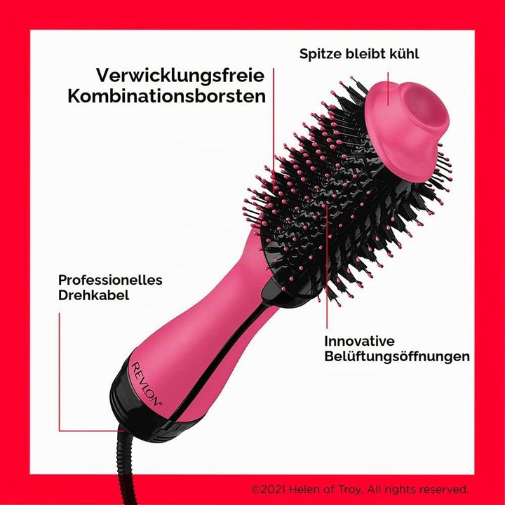 Revlon Salon One-Step Haartrockner und Volumiser – New Pink Edition (One-Step, 2-in-1 Styling Tool,