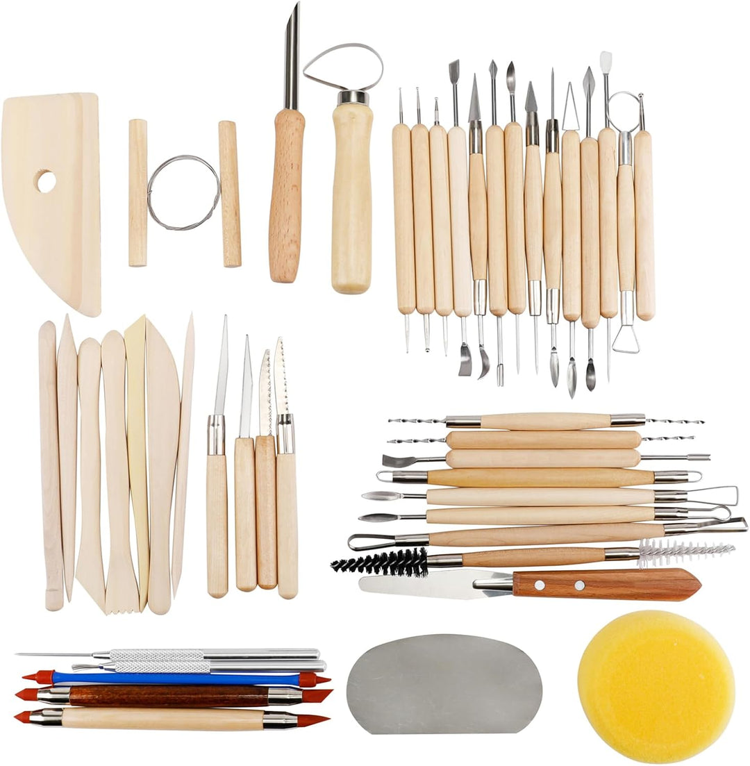 Magicfly Töpferwerkzeug, 45 Stück Modellierwerkzeug Clay Keramik Sculpting Ton Werkzeug mit eine Auf