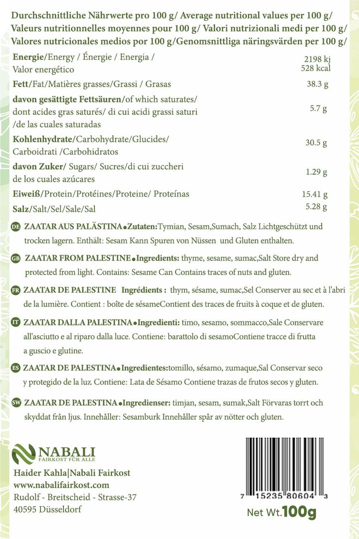NABALI FAIRKOST FÜR ALLE Zatar Za&