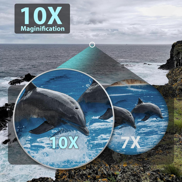 10x50 Marine Fernglas mit beleuchtetem Entfernungsmesser und Kompass, IPX7 wasserdicht, BAK4-Prismen