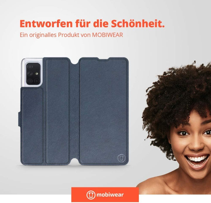 MOBIWEAR | Echt Lederhülle | Kompatibel mit Samsung Galaxy A71, Made in EU handyhülle, Slim Leather