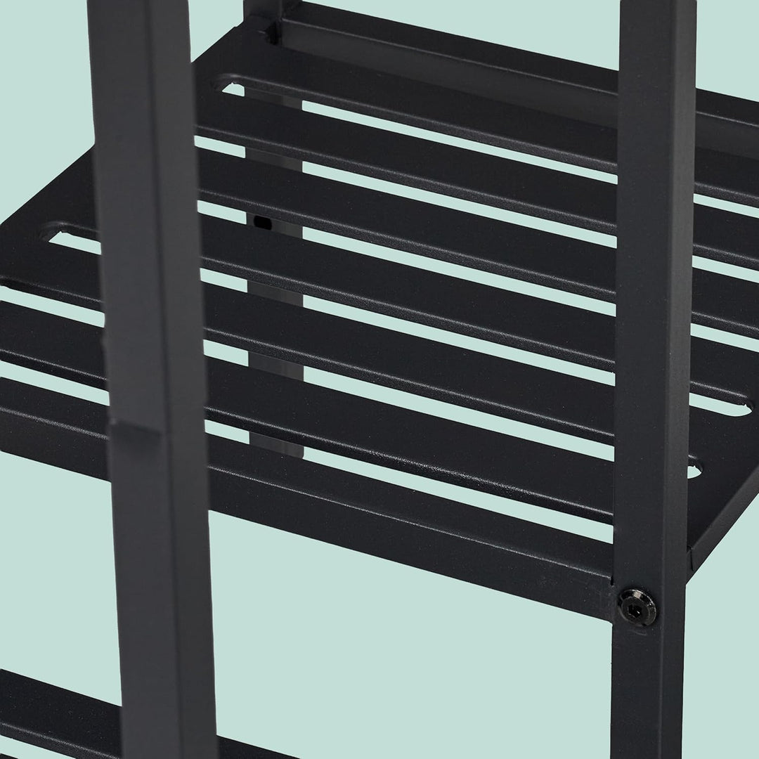 Relaxdays Pflanzenregal 7 Ebenen für Ihre Schätze Grün Metall HxBxT 81x80x28,5cm Schwarz 81 x 80 x 2