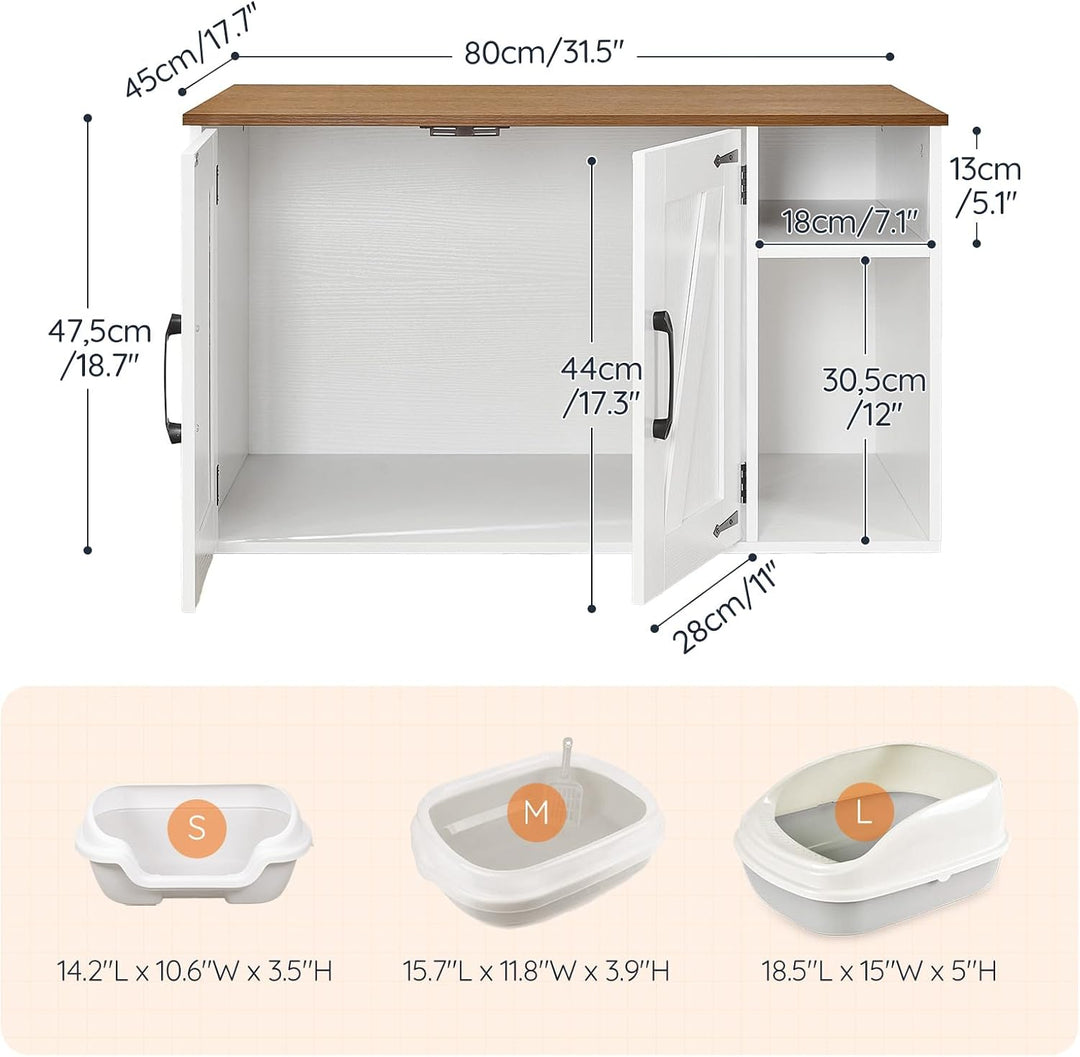 HOOBRO Katzenklo Schrank, Katzentoilette, Versteckte Katzentoilette Kabinett Möbel, Katzenhaus im Vi