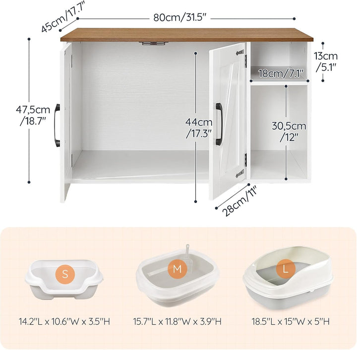 HOOBRO Katzenklo Schrank, Katzentoilette, Versteckte Katzentoilette Kabinett Möbel, Katzenhaus im Vi