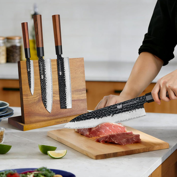 FINDKING Dynasty Serie 4PCS Küchenmesserset, Professionelles japanisches Kochmesserset, Klinge aus 9