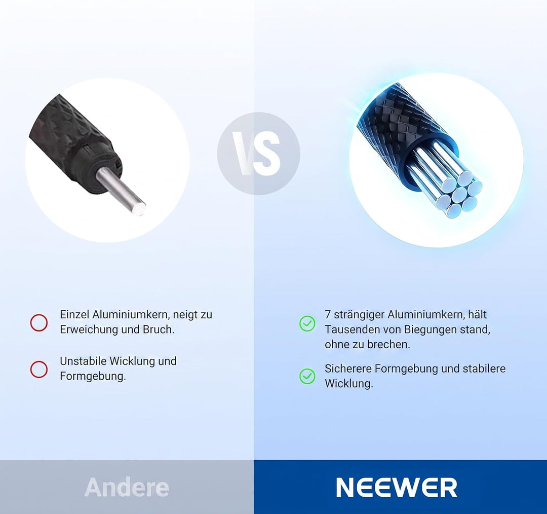 NEEWER Flexibles Handy Stativ, Kleiner Mini Kamera Webcam Tischständer, versteckter Handyhalter und