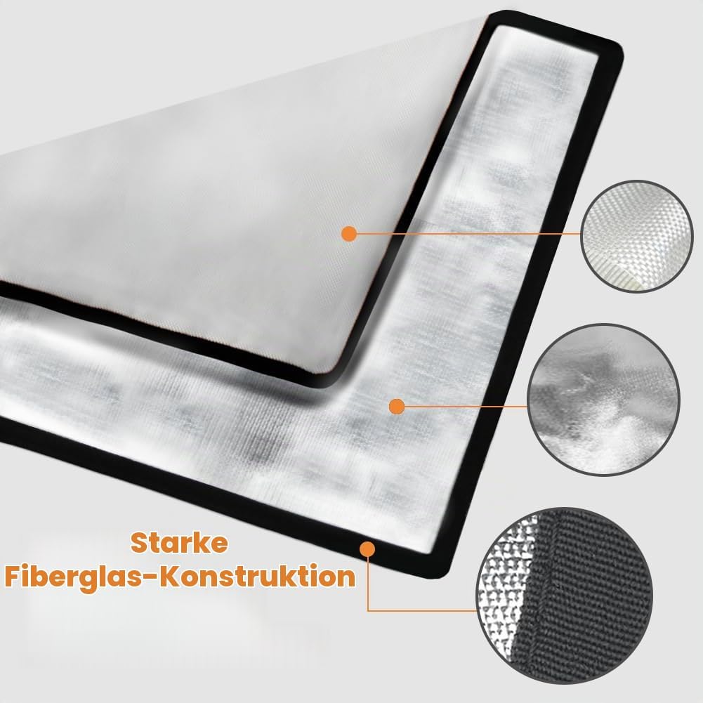 flintronic Feuerschalenmatte, 100 * 100cm Feuerfeste Unterlage Quadrat, Wasserdicht Faltbare Feuerfe