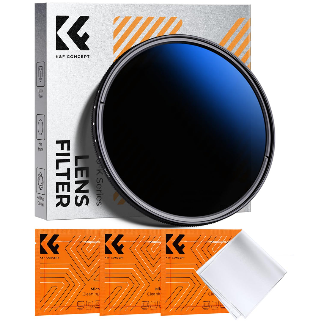 K&amp;F CONCEPT 82mm ND Filter Variabler Graufilter ND2-ND400 (1-9 Blendenstufen) mit DREI Reinigungstüc