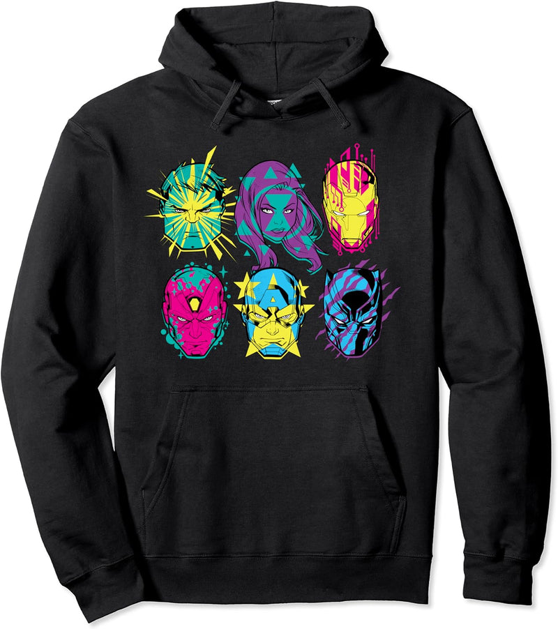 Marvel Avengers Assemble 80s Comic Super Heroes Pullover Hoodie