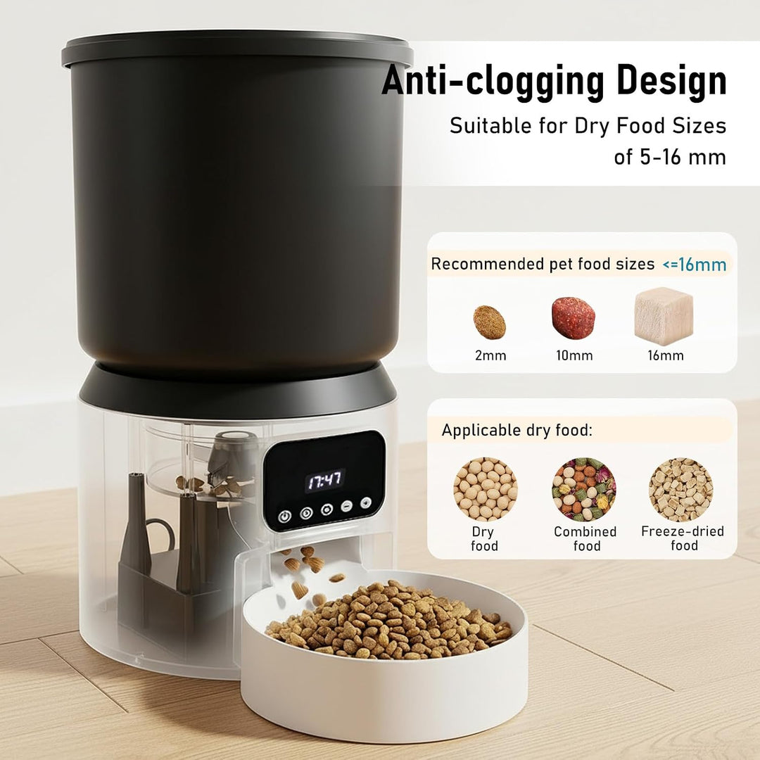 Futterautomat Katze, 4L Katzenfutter Automat, Futterspender Katze mit Programmierbarem Timer, Automa