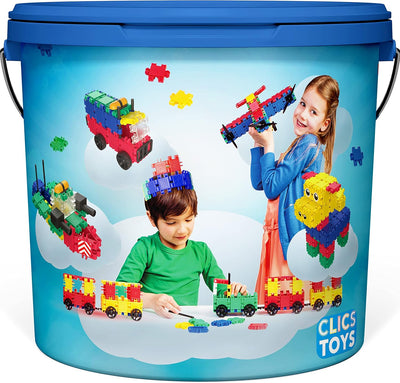 CLICS Konstruktionsspielzeug für Kinder ab 3 Jahre, kreatives Lernspielzeug im 160 Teile Set, Bauste