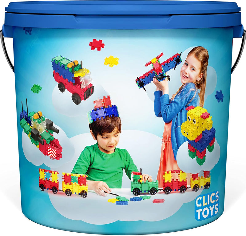 CLICS Konstruktionsspielzeug für Kinder ab 3 Jahre, kreatives Lernspielzeug im 160 Teile Set, Bauste