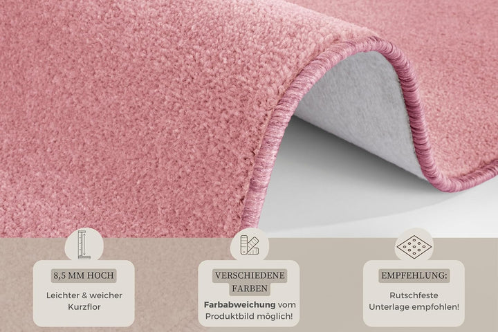 Hanse Home Nasty Läufer – Flauschiger Kurzflor Teppich Einfarbig Unifarben für Esszimmer, Wohnzimmer
