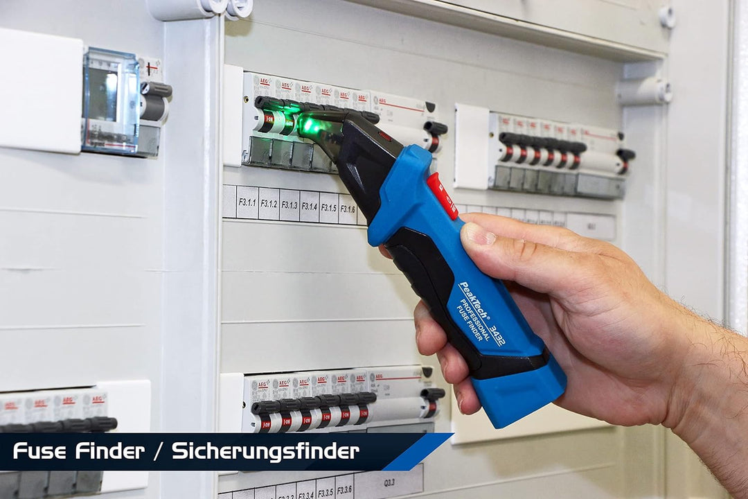 PeakTech 3432 Sicherungsfinder/Stromkreisfinder mit Steckdosentester für 230V Schuko, kontaktlose Su