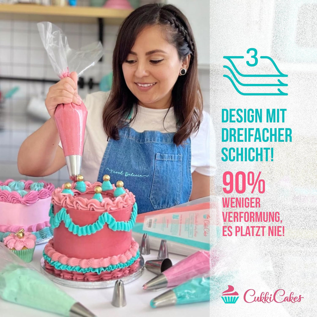 600 Stück Profi Einweg Spritzbeutel (Grösse: 30cm/40cm/47cm/53cm) - 100% Recycelbar - Extra Dick (0.