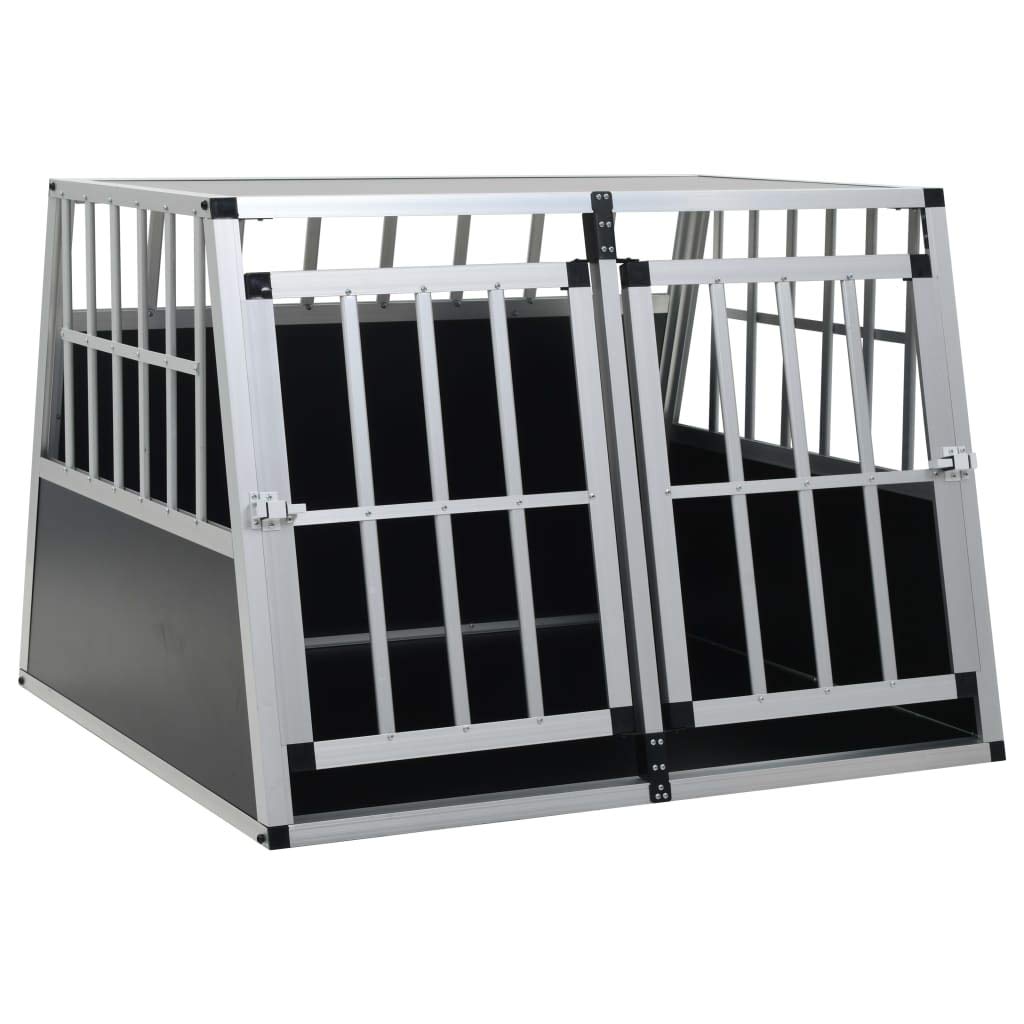 Festnight Hunde Transportbox für Auto 94 x 88 x 69 cm mit Doppeltür | Hundebox Autobox Hundetranspor