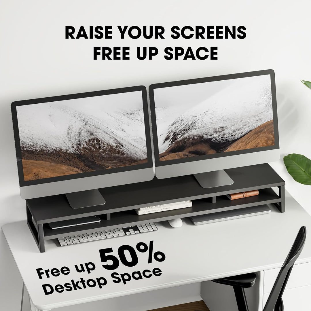 Fenge Dual Monitorständer Riser 108cm Grosse Computer Bildschirmständer für PC/Laptop/Fax/Drucker/TV