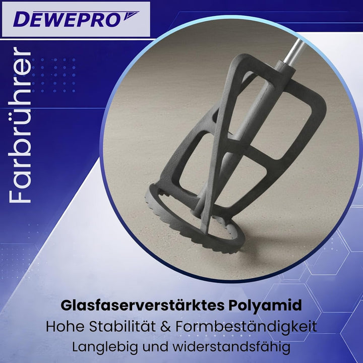 2er Set DEWEPRO® Universal Rührquirl - Allround Rührstab mit gezacktem Polyamid-Kopf ø125x600mm Univ