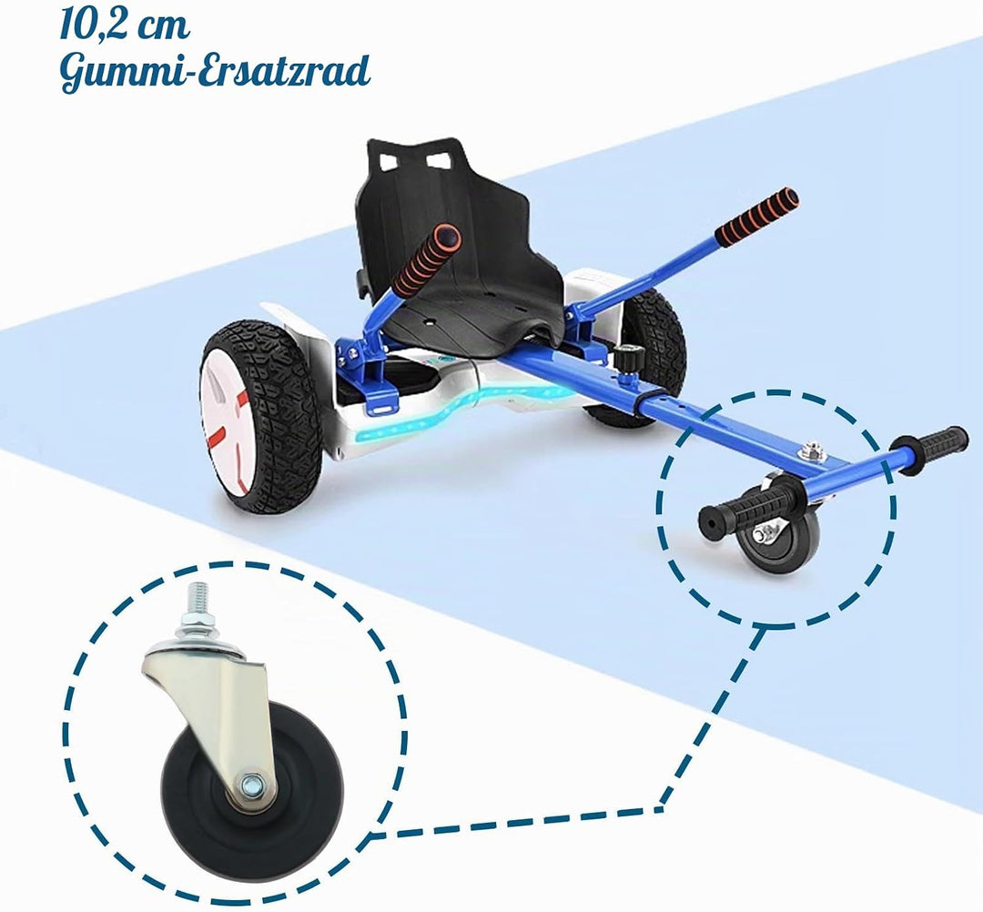 4-Zoll Hoverkart Rad Ersatz mit Metallhalterung Hoverboard Räder Gummi Ersatzräder Roller Zubehör Un