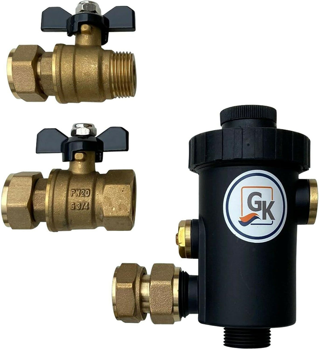 Schlammabscheider Heizung mit Magnet Schmutzfänger Magnetfilter aus Technopolymer bis 10 Bar 3/4''