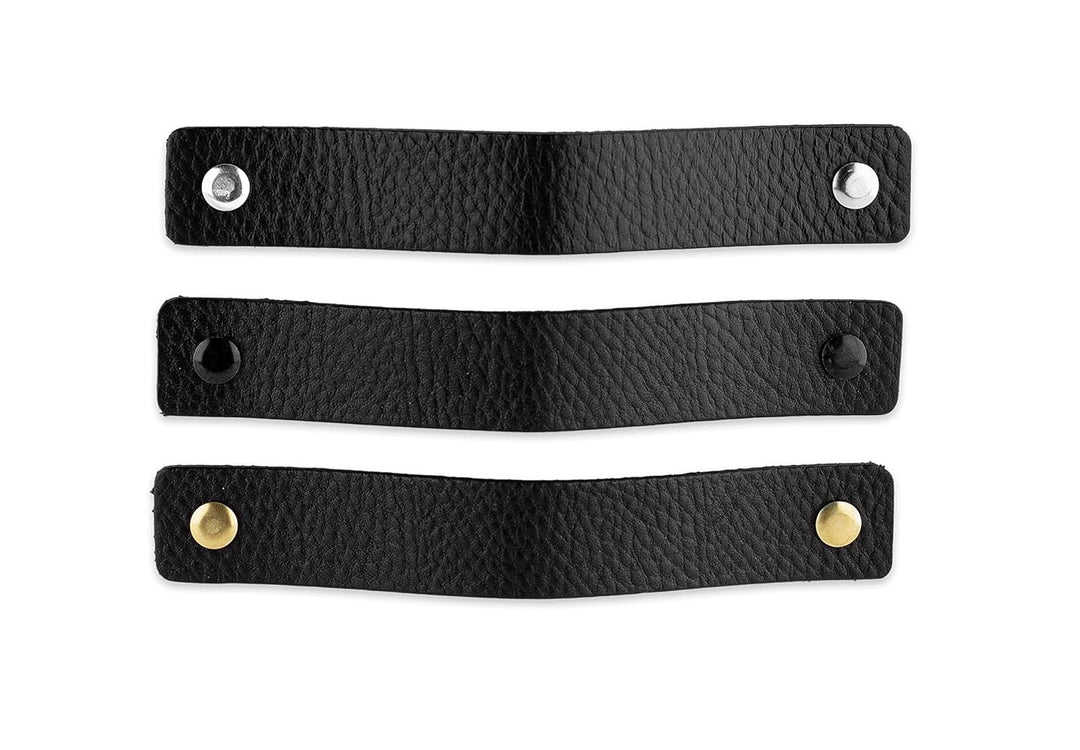 Brute Strength - Ledergriffe für Möbel - Schwarz - 48 Stück - 16,5 x 2,5 cm - Schrankgriff, Türgriff
