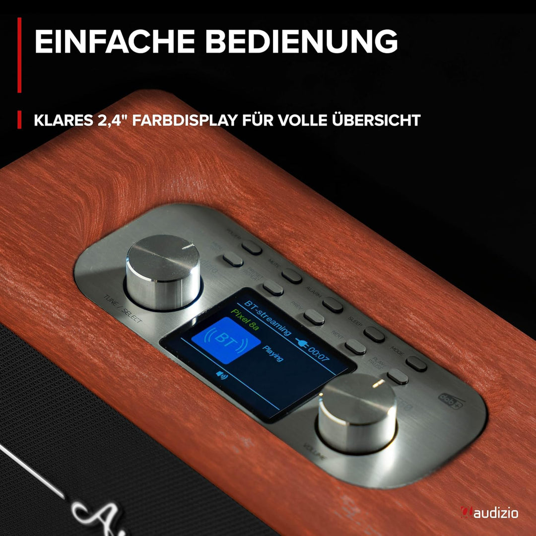 Audizio Tune60 - DAB Radio mit Bluetooth Lautsprecher, Fernbedienung, FM, 40 Watt, Batterie- Netzbet