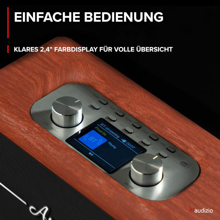 Audizio Tune60 - DAB Radio mit Bluetooth Lautsprecher, Fernbedienung, FM, 40 Watt, Batterie- Netzbet