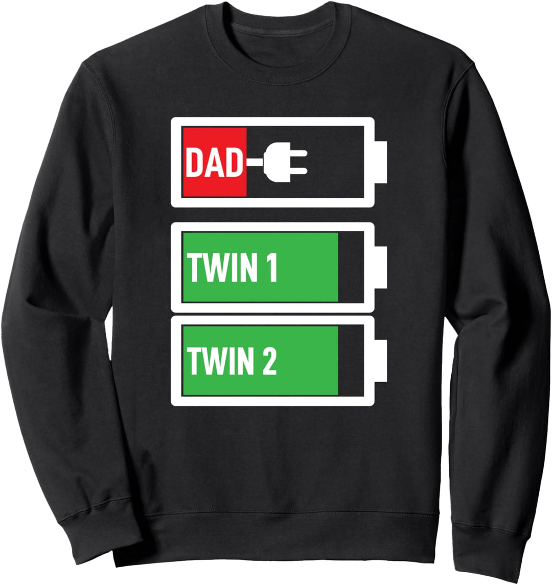 Papa Batterie Dad Partner Akku Zwillinge Partnerlook Sweatshirt