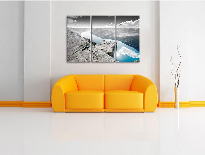 Pixxprint Küste in Norwegen als Leinwandbild/Grösse: 3 Teilig (120x80 cm) cm/Wandbild/Kunstdruck/fer