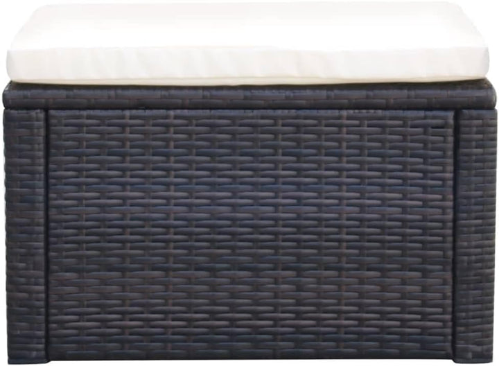vidaXL Hocker mit Kissen Sitzhocker Balkon Gartenhocker Fusshocker Rattanhocker Gartenmöbel Sitzhock