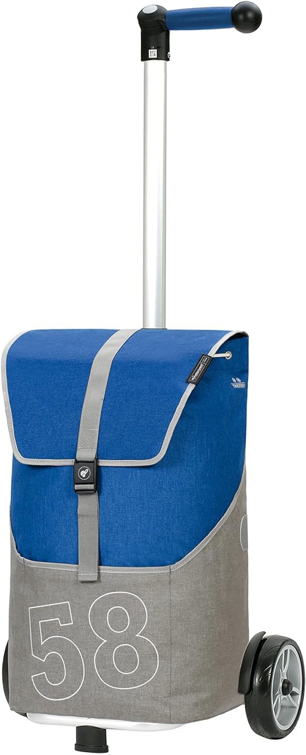 Andersen Shopper Unus Alu höhenverstellbar mit Kugellagerrad Ø 17 cm und 46 Liter Tasche Filip mit K