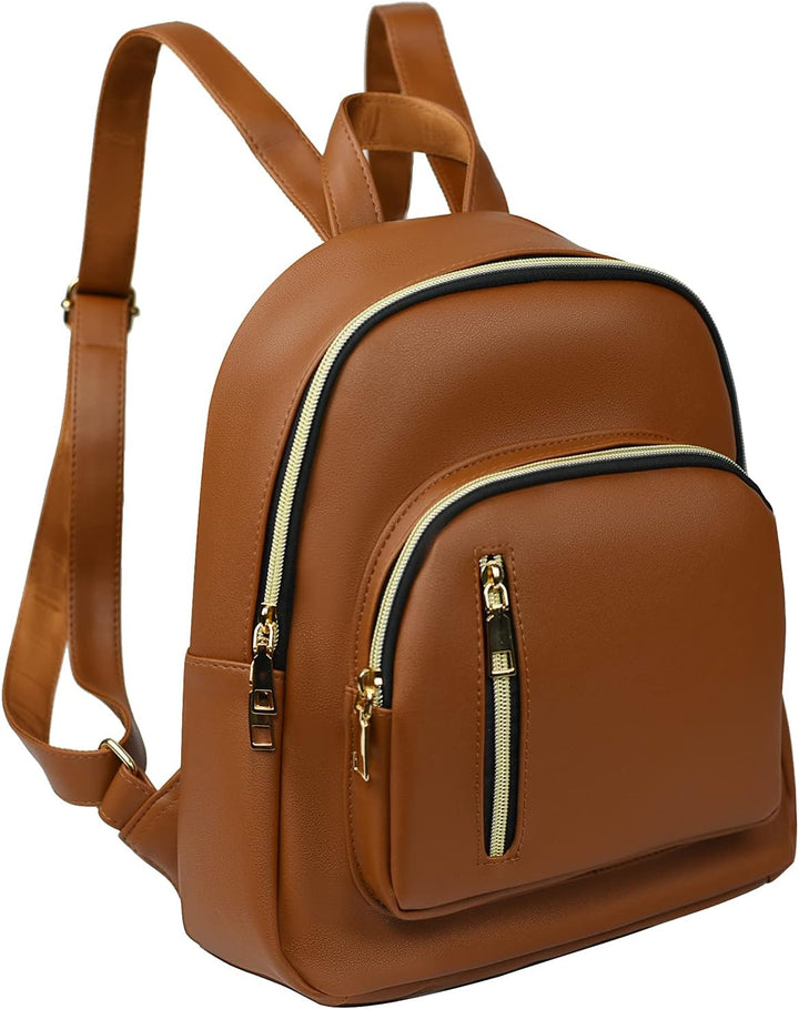 YANAIER Rucksäcke Damen PU Leder Tagesrucksack Schultaschen Reiserucksack Umhängetasche für Mädchen