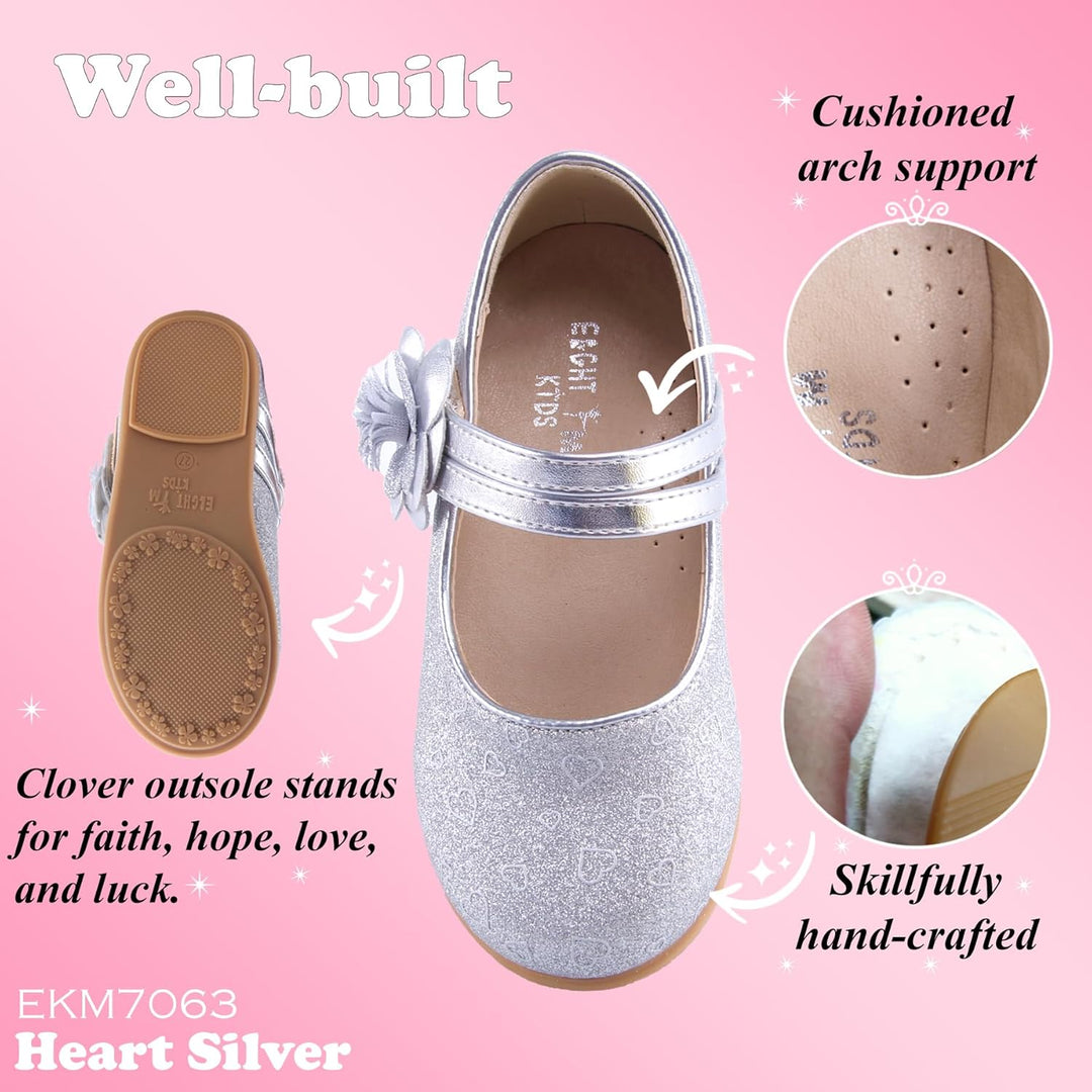 EIGHT KM EKM7063 Kleinkind Mädchen Kleid Schuhe Mary Jane Wohnungen Prinzessin Hochzeit Schuhe Balle