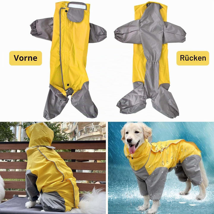 Regenmantel für Hunde,Hunderegenmantel,Wasserdichter Hundemantel mit Kapuze,Leichte Regenjacke Hund