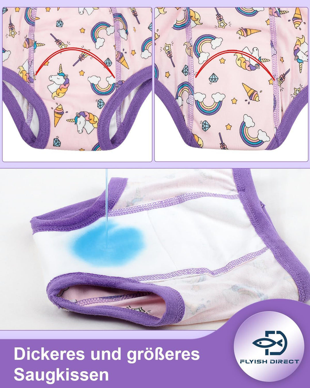 FLYISH DIRECT 8er Pack Töpfchen Trainingshose, Weich und Atmungsaktiv Töpfchen Trainingshose für Töp