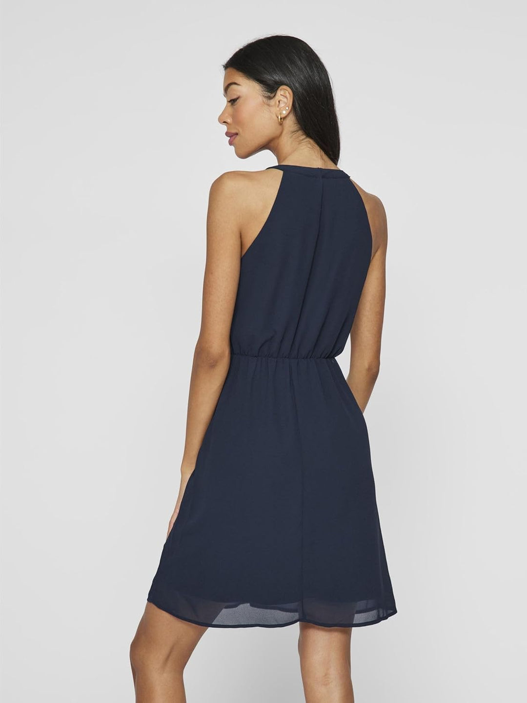 Vila Damen Vimilina Halterneck Dress/Su-Noos Kleid 34 Total Eclipse/Doria, 34 Total Eclipse/Doria