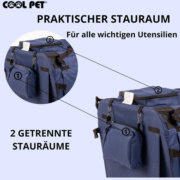 Hundebox XL 82 * 59 * 59cm, Käfig, Box, Box für Reisen (blau), blau