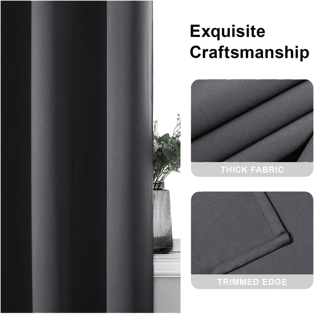 CUCRAF Ösen Kurze Vorhänge Fensterbehandlung Verdunkelungsvorhänge Raumdekoration - H137 x B117cm He