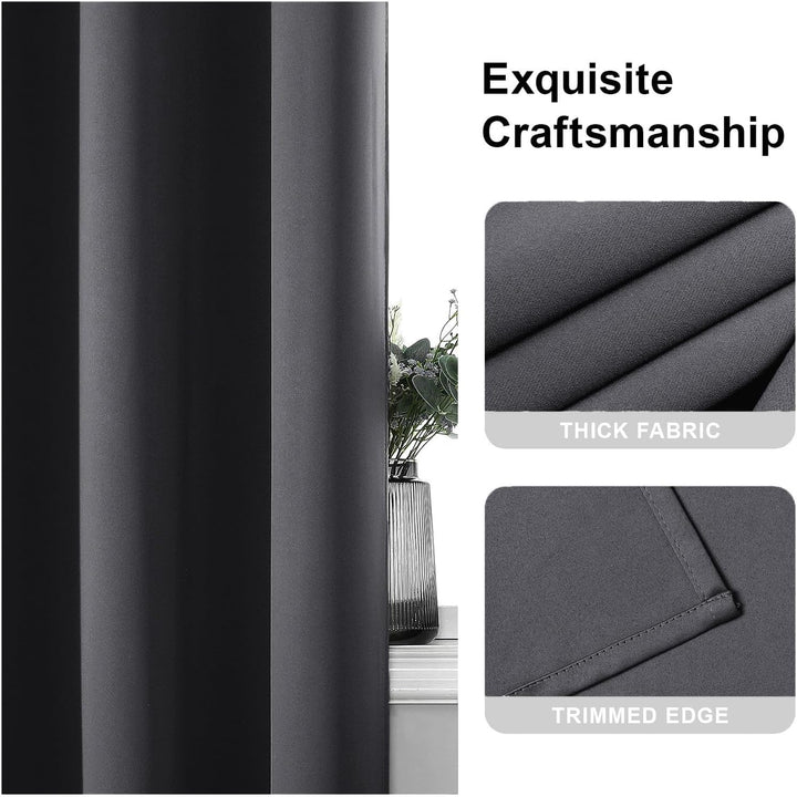 CUCRAF Ösen Kurze Vorhänge Fensterbehandlung Verdunkelungsvorhänge Raumdekoration - H175 x B140cm He