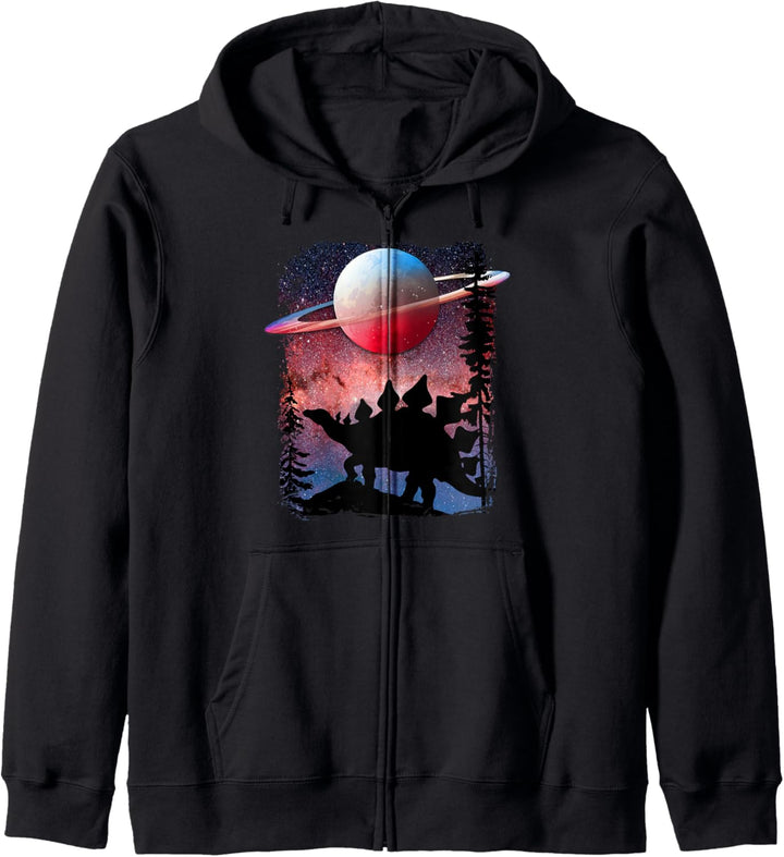 Stegosaurus Dinosaurier Sci-Fi Galaxy Star Night Nature Grafik Kapuzenjacke