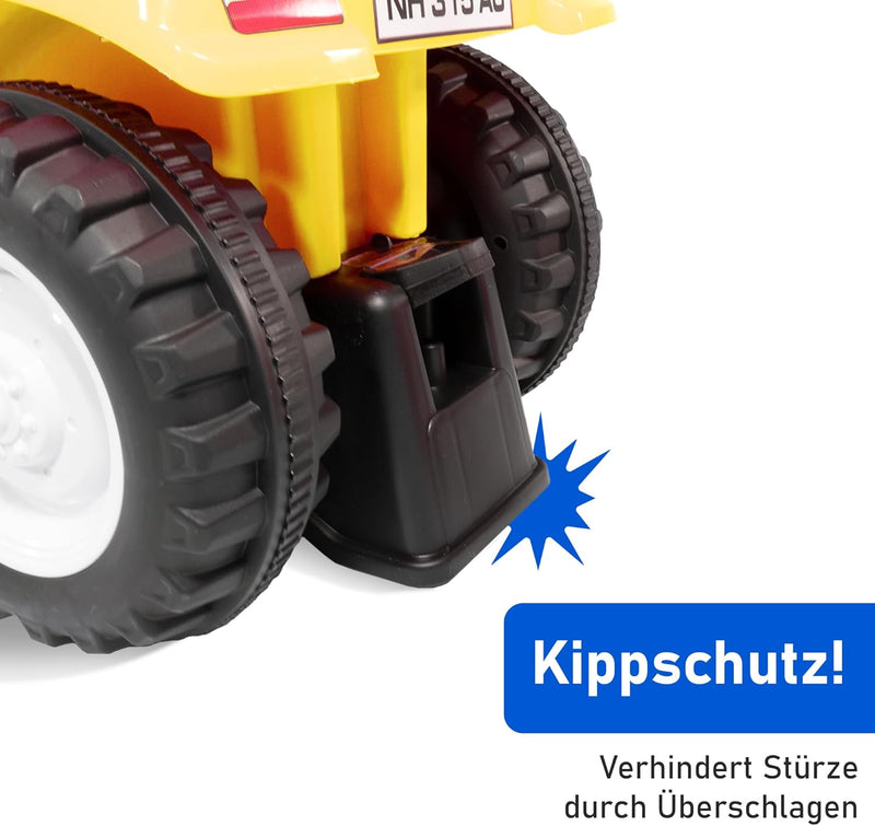 Rutschauto Traktor New Holland ab 1 Jahr | Kinderauto mit Anhänger | Rutschfahrzeug mit Schaufel und