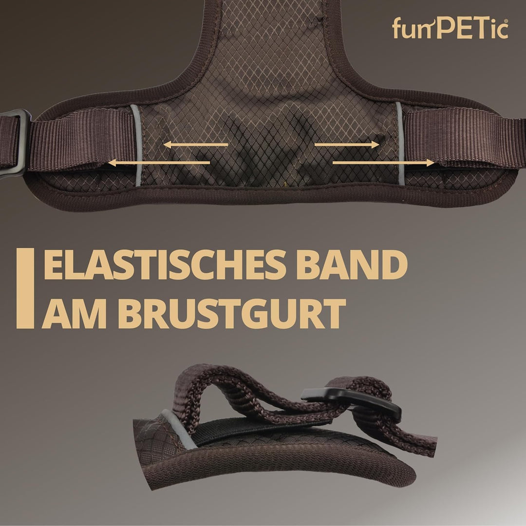 funPETic Hundegeschirr Essential - Anti-Zug Geschirr, reflektierend, gepolstert und atmungsaktiv - B
