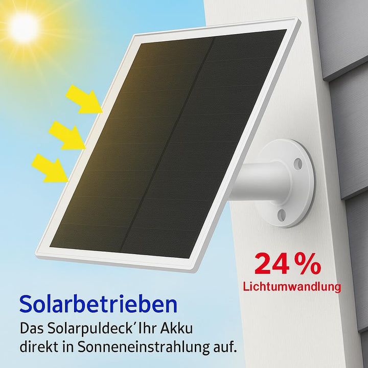 Solarmodul für Kamera [6W, IP65] - Kompatibel mit Überwachungskamera, Türklingel &amp; Aussenleuchten (5