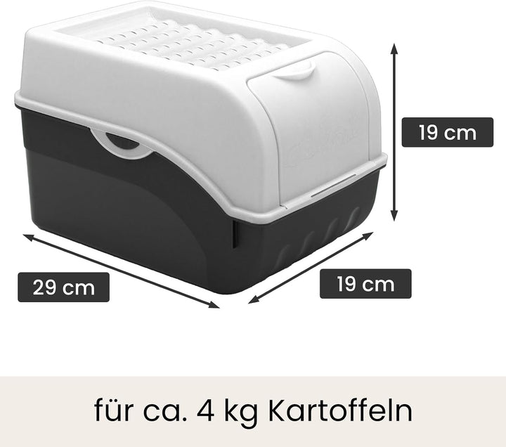 ARTECSIS Kartoffel Aufbewahrungsbox weiss 2er Set I Gemüsebox Kartoffelbox mit Deckel für ca. 4 kg K